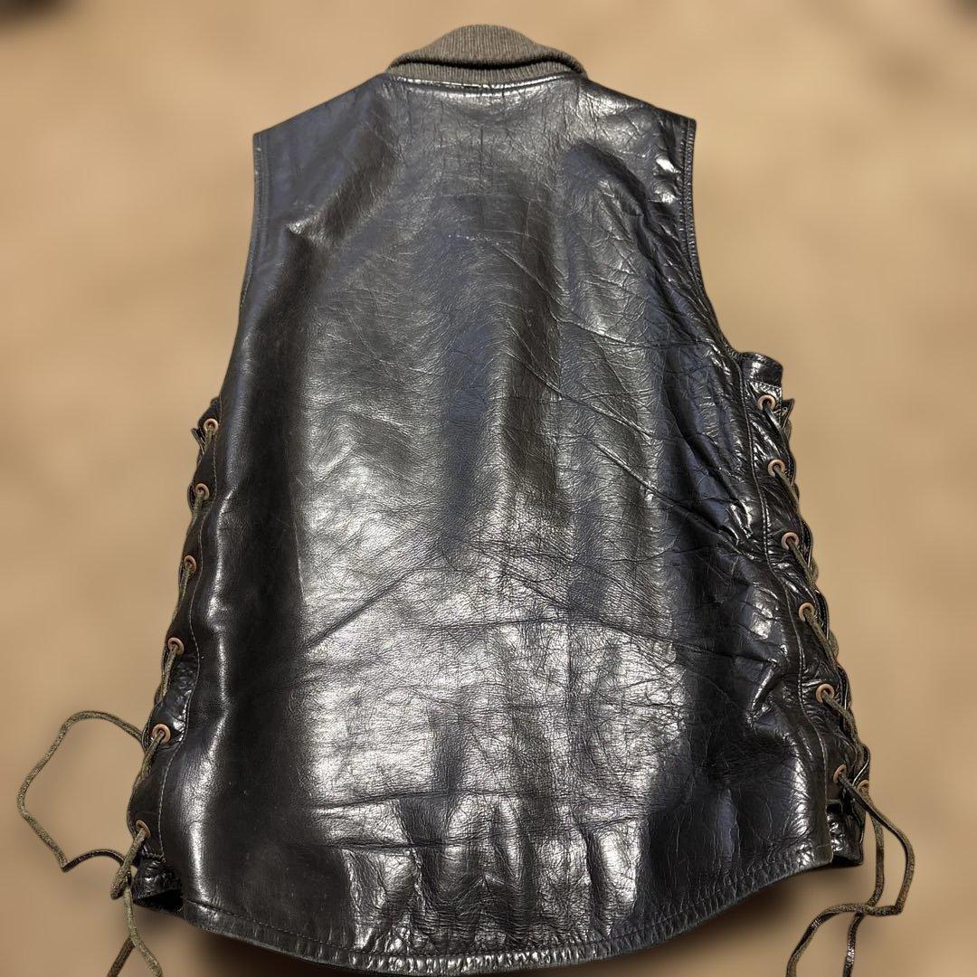 カ*シ様 ジャンク品　36inch ウエストライド　レザーベスト