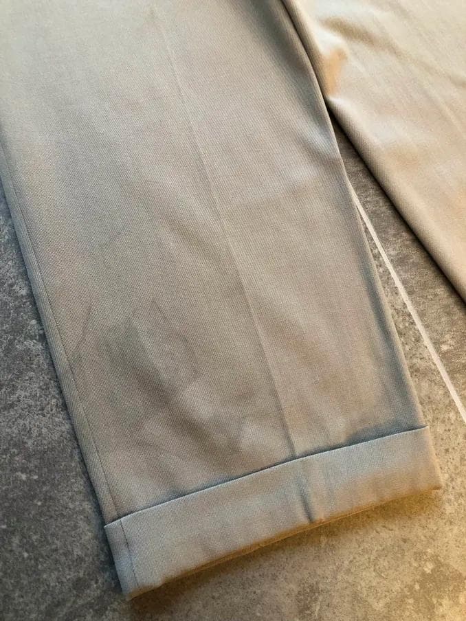 40s 50s カーキ×グレー ウール ギャバジン織り スラックス ヴィンテージ