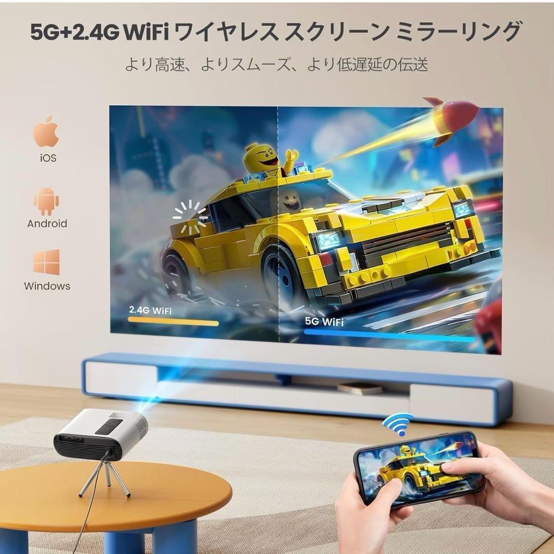 プロジェクター 小型 20000LM高輝度 1080P解像度 4K対応