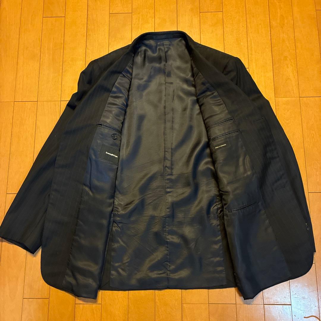 エルメネジルドゼニア スーツ 52ネイビー ストライプ ZEGNA