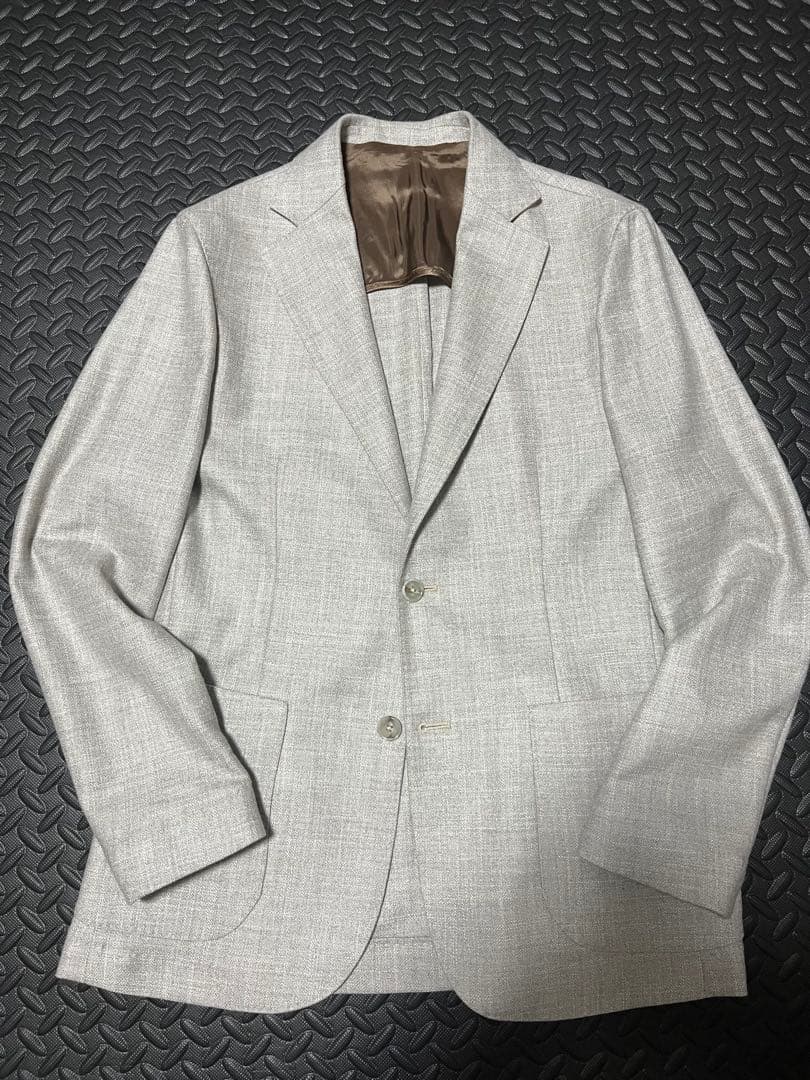 BARBA バルバ ジャケット 46 グレージュ　ウール シルク カシミヤ