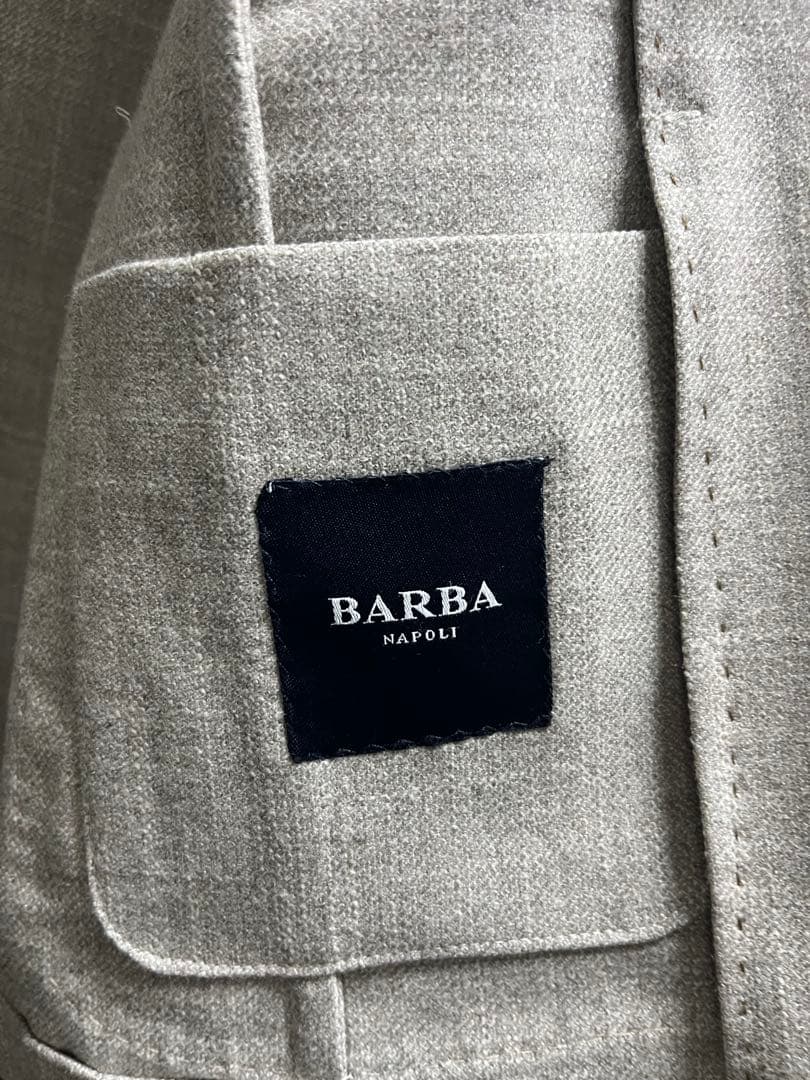 BARBA バルバ ジャケット 46 グレージュ　ウール シルク カシミヤ