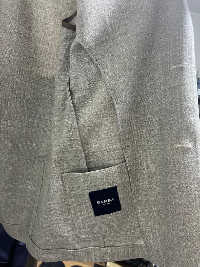 BARBA バルバ ジャケット 46 グレージュ　ウール シルク カシミヤ