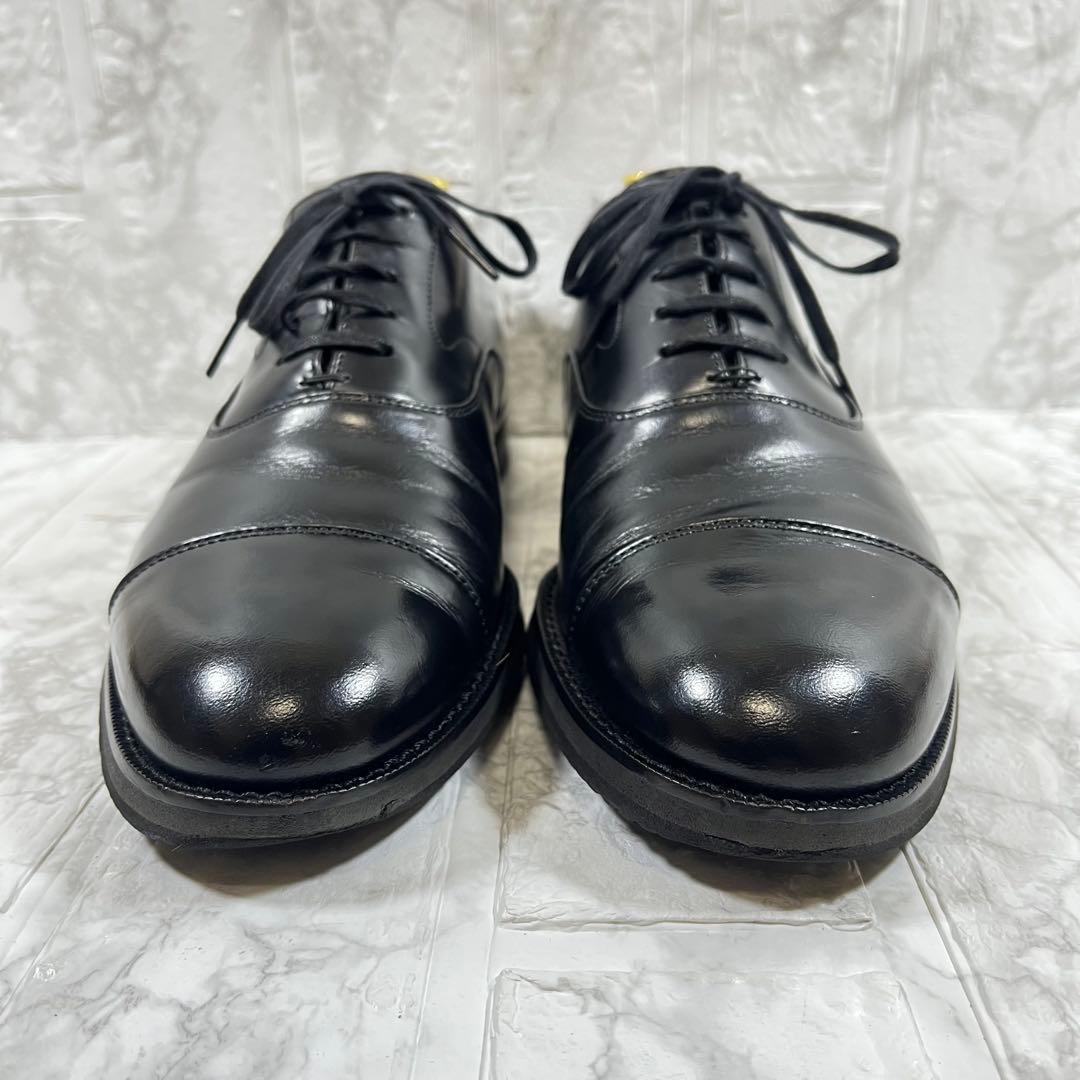 【美品】三陽山長　柔二　ストレートチップ　ビブラムソール　ブラック　26㎝