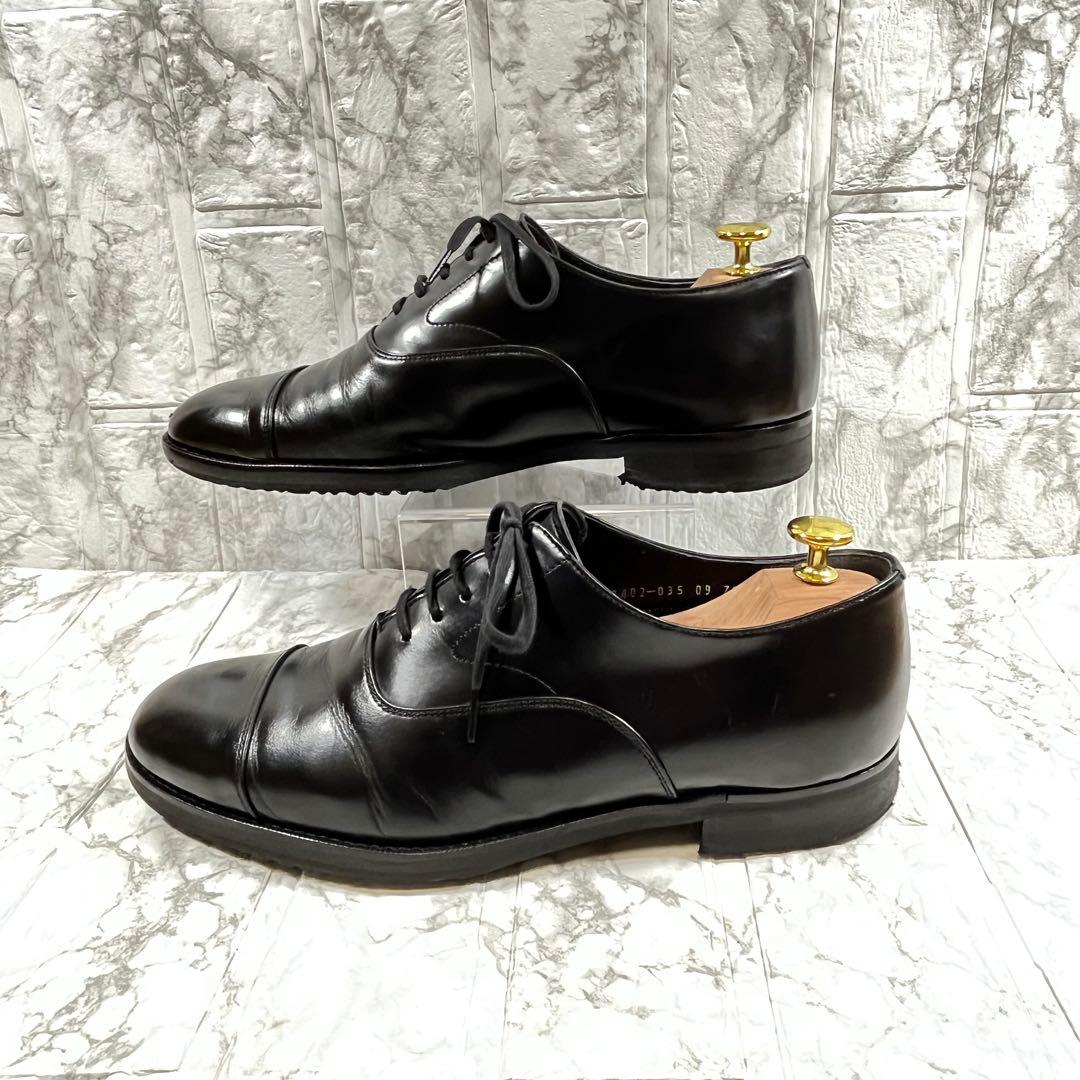 【美品】三陽山長　柔二　ストレートチップ　ビブラムソール　ブラック　26㎝