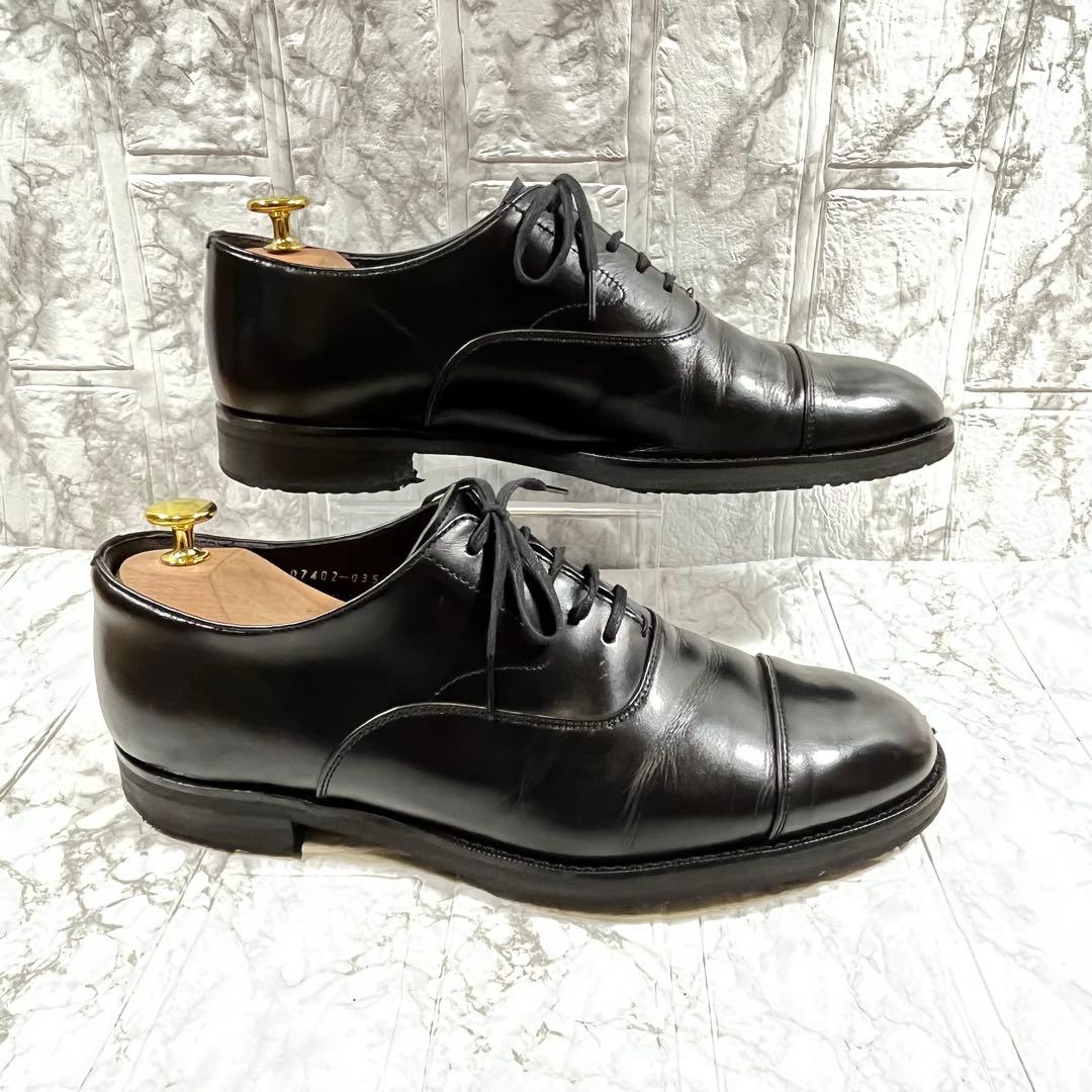 【美品】三陽山長　柔二　ストレートチップ　ビブラムソール　ブラック　26㎝