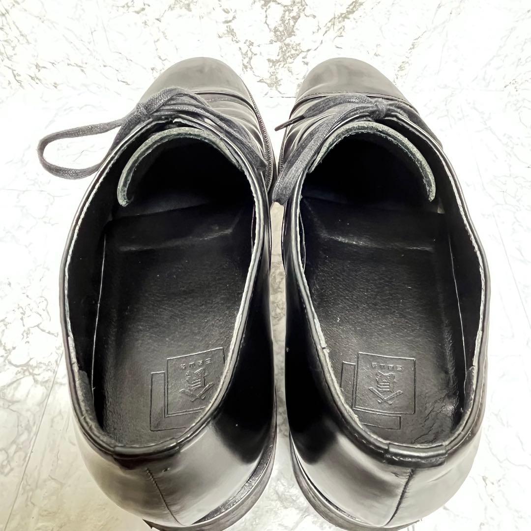 【美品】三陽山長　柔二　ストレートチップ　ビブラムソール　ブラック　26㎝