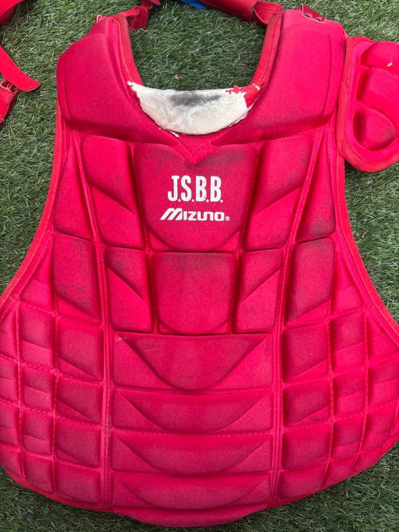 JSBB 軟式用　キャッチャー防具セット　レッド