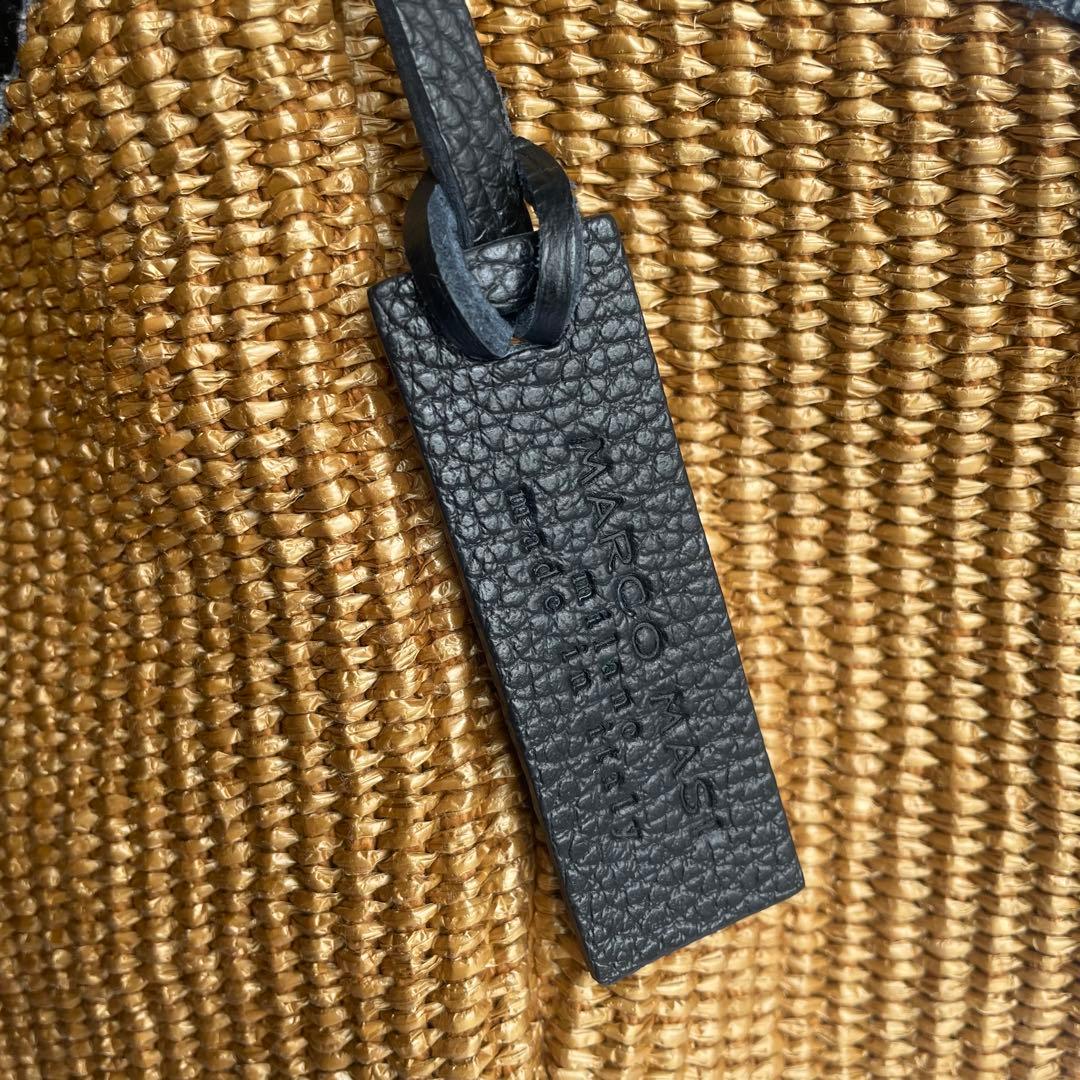 ★美品★ マルコマージ イタリア製 ラフィア レザー かごバッグ トートバッグ