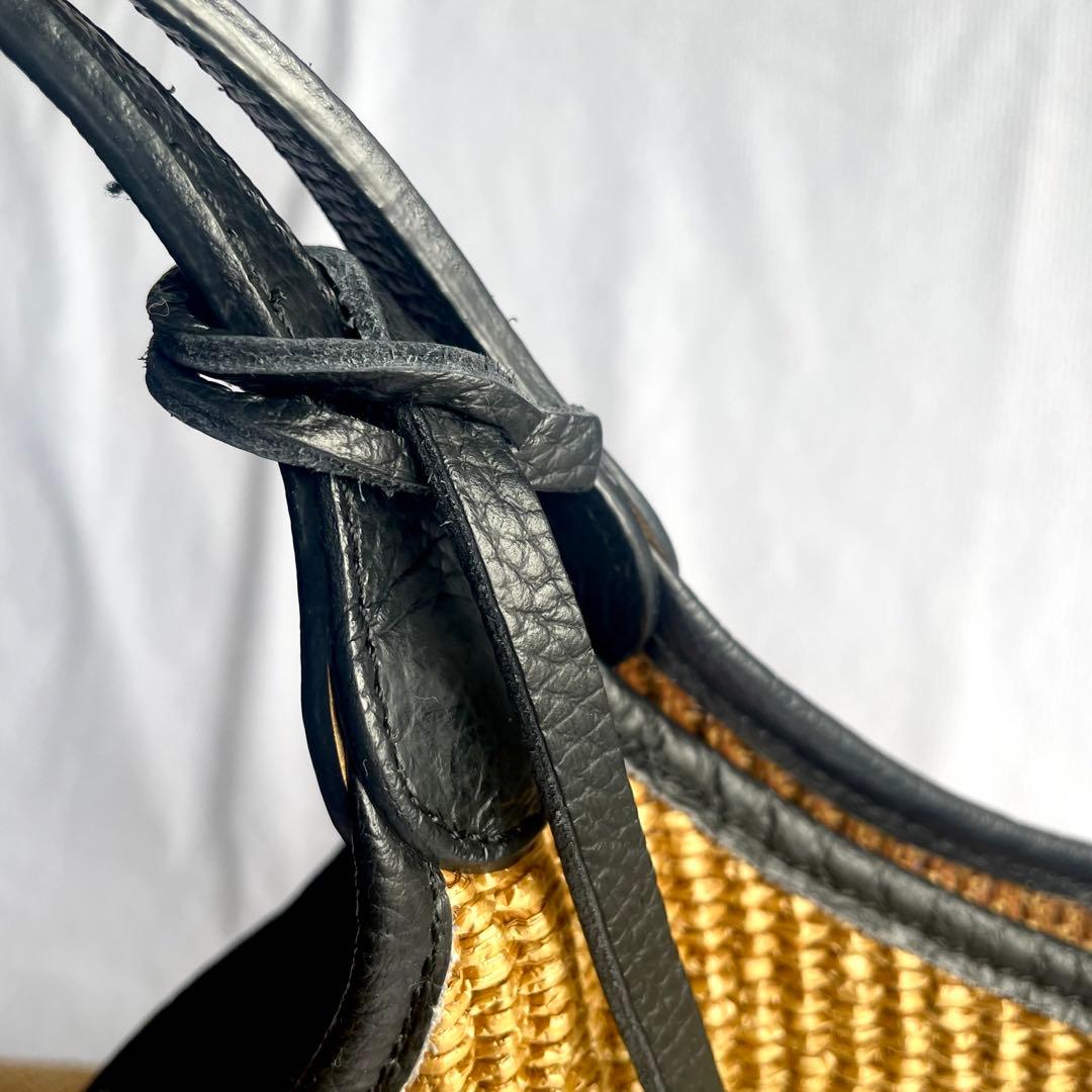 ★美品★ マルコマージ イタリア製 ラフィア レザー かごバッグ トートバッグ