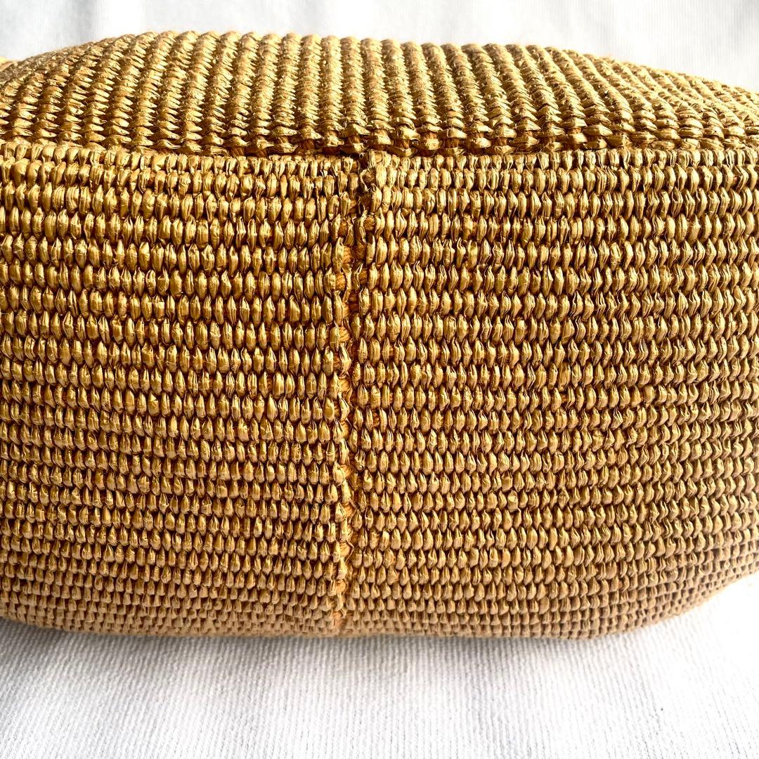 ★美品★ マルコマージ イタリア製 ラフィア レザー かごバッグ トートバッグ
