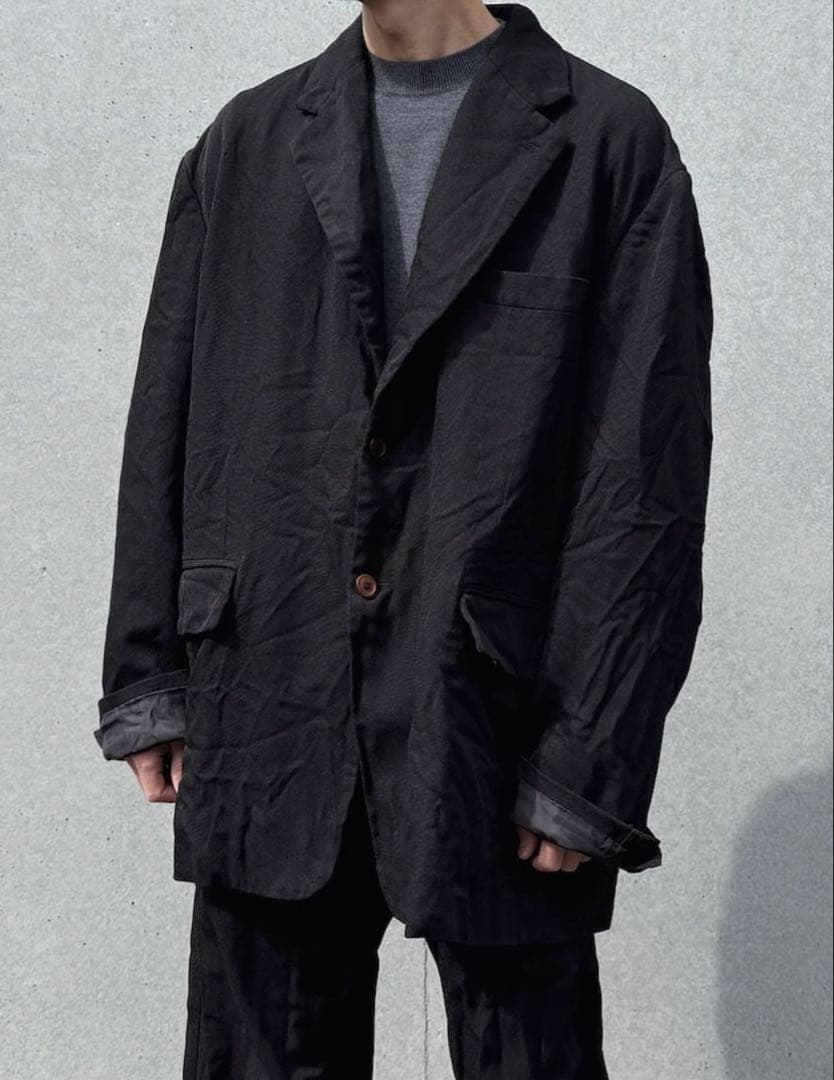 25ssオーバーサイズノーカラーポリ縮ジャケットコムデギャルソンシャツSHIRT