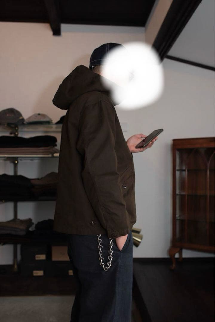 ブラックサインPARAFFIN DECK SHIRT サイズ38ハイドグリーン