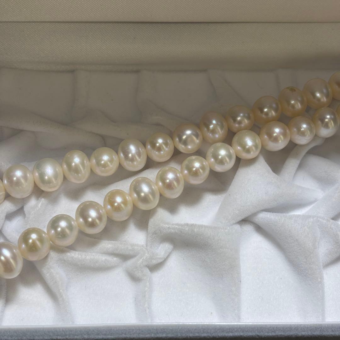 【超大珠】　本真珠　ロング　パールネックレス　約9.2-11.7mm