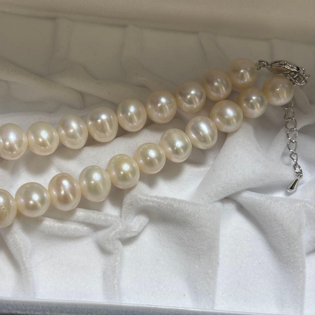 【超大珠】　本真珠　ロング　パールネックレス　約9.2-11.7mm