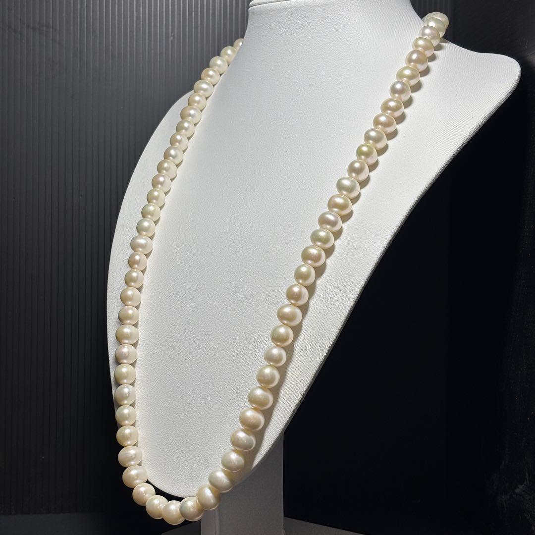 【超大珠】　本真珠　ロング　パールネックレス　約9.2-11.7mm