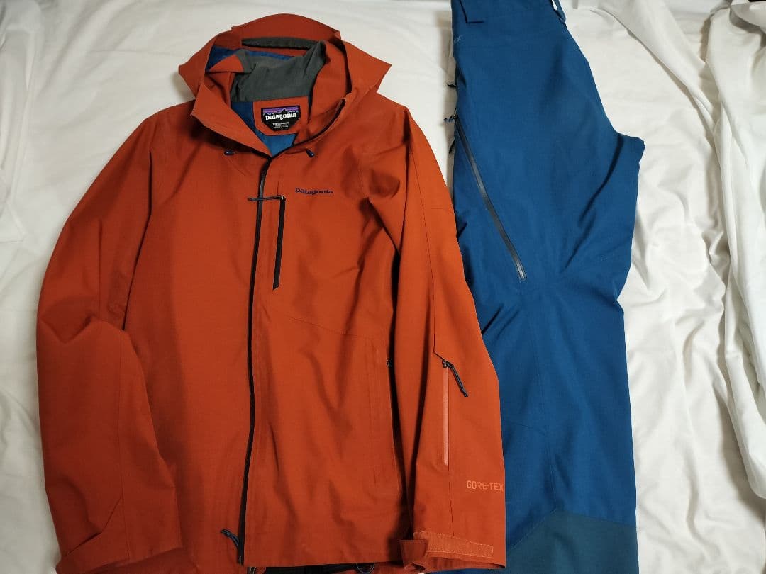 パタゴニア　パウダーボール　ウェア上下 patagonia オレンジ/青