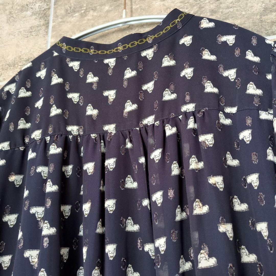 フランシュリッペ キラキラおこりんぼワンピース 犬 ネイビー FL5