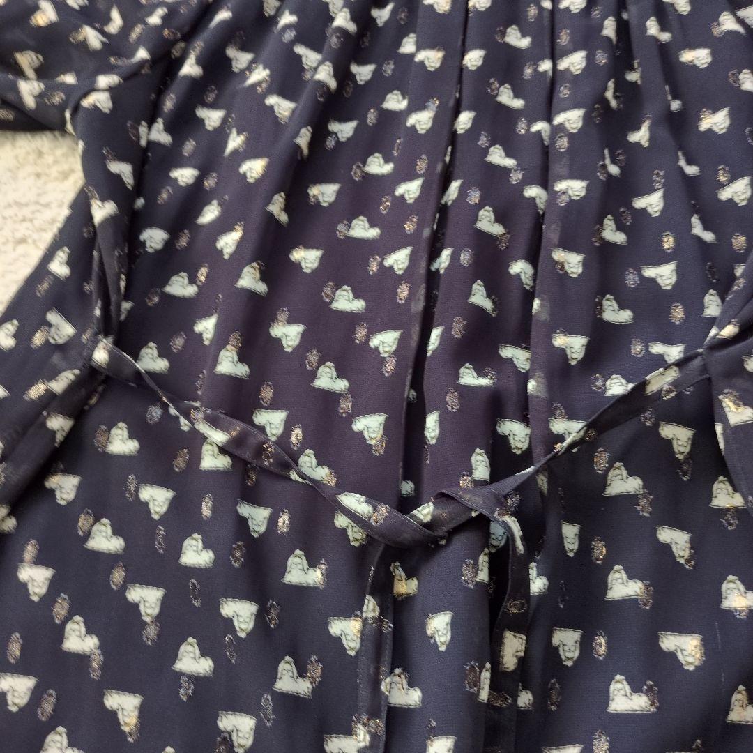 フランシュリッペ キラキラおこりんぼワンピース 犬 ネイビー FL5