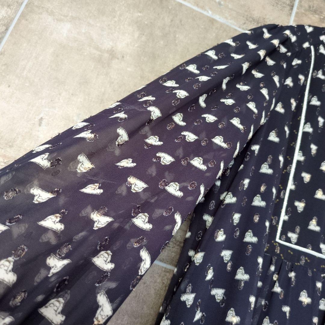 フランシュリッペ キラキラおこりんぼワンピース 犬 ネイビー FL5