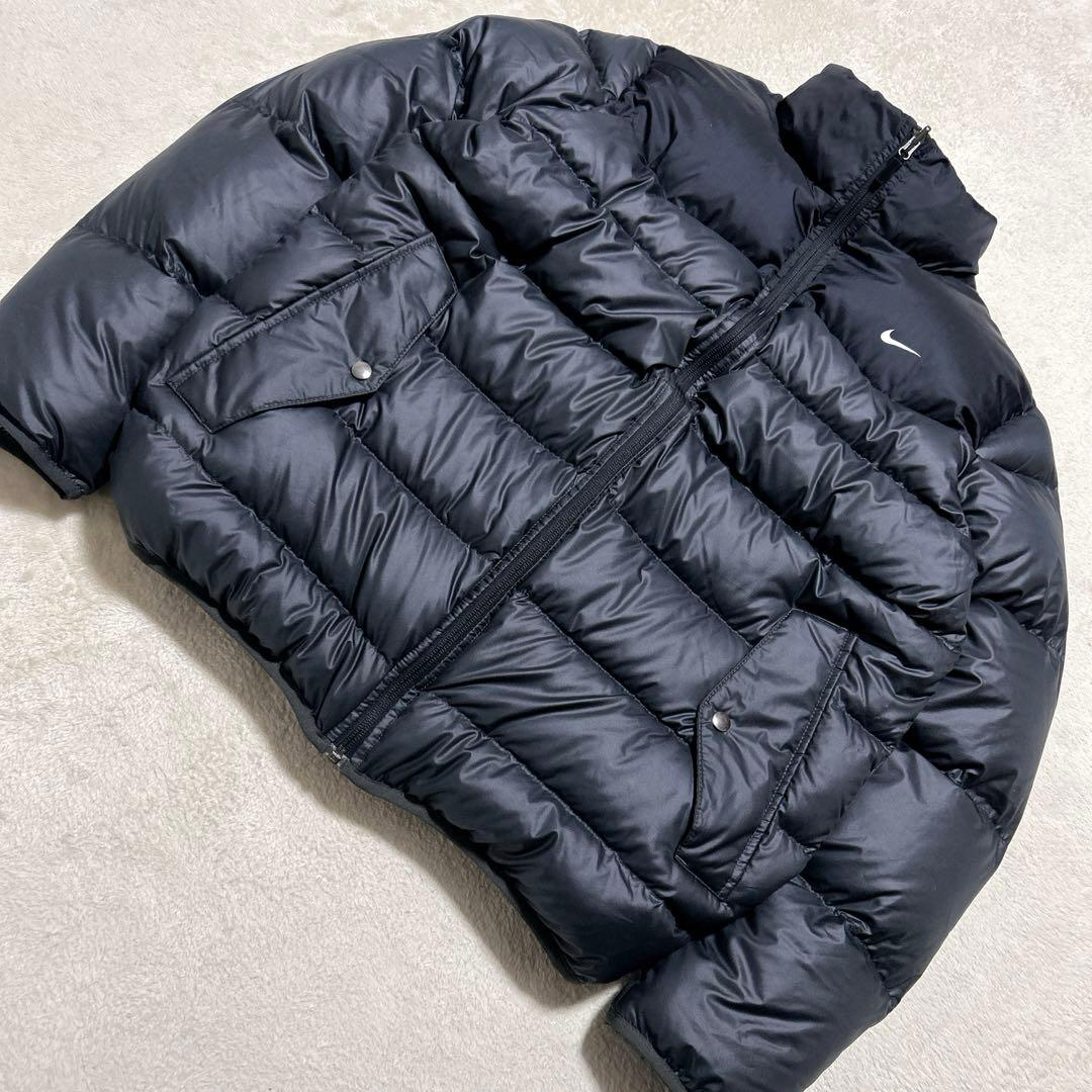 未使用級 OLD NIKE リバーシブル ダウンジャケット L ダークグレー 黒
