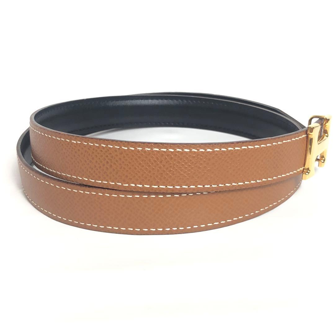 HERMES エルメス コンスタンス Hベルト ブラック×ゴールド 黒 茶