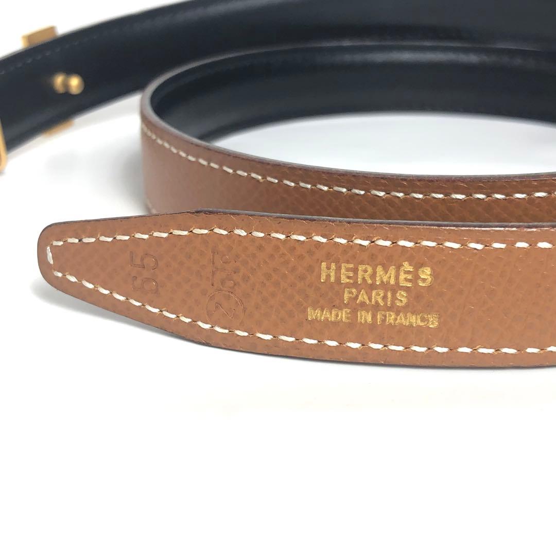 HERMES エルメス コンスタンス Hベルト ブラック×ゴールド 黒 茶