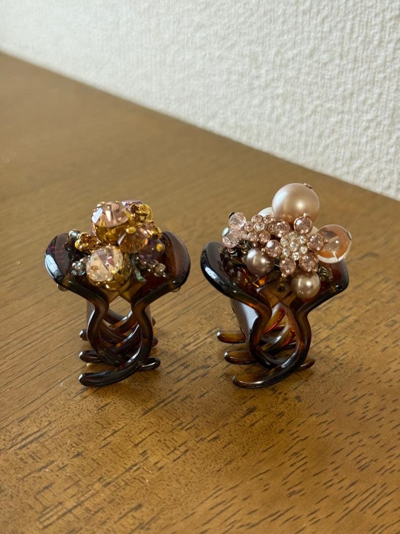 Reine Claudeレーヌクロード ヘアクリップ2個セット ビジュー＆パール