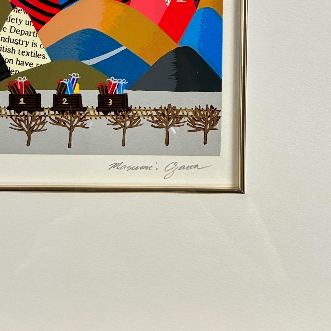 美品 小澤摩純「Christmas express」シルクスクリーン クリスマス