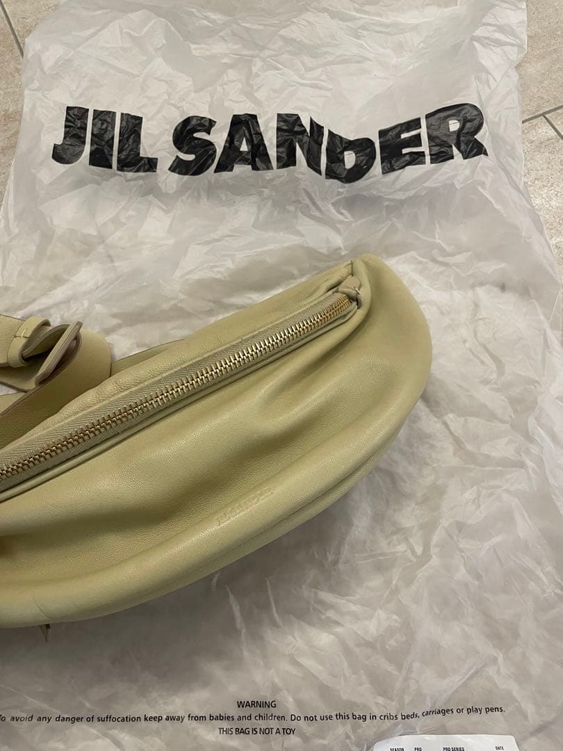 JIL SANDER クリーム　バター　ボディバッグ