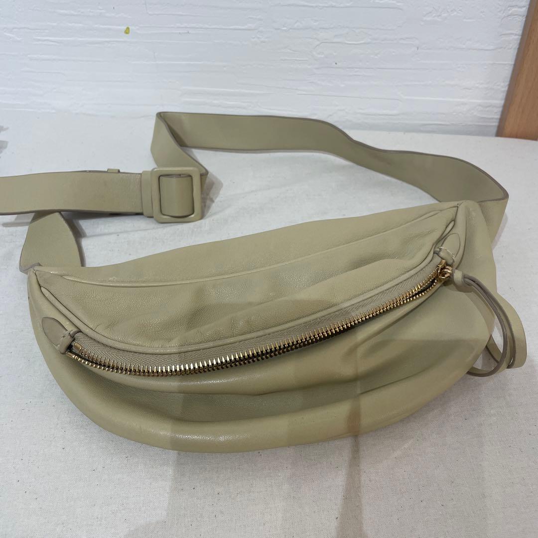 JIL SANDER クリーム　バター　ボディバッグ