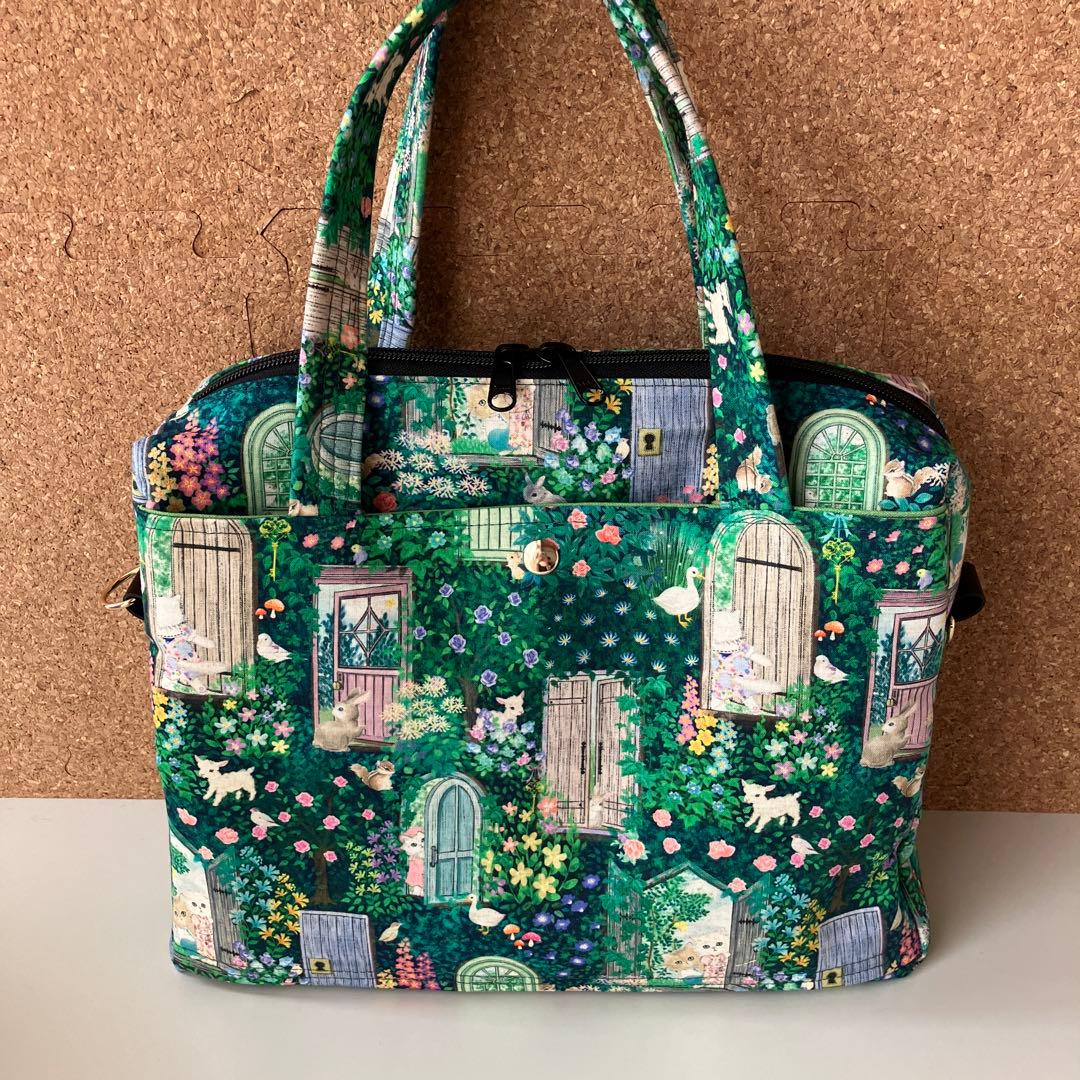 特大　ボストンバッグ　ユキエモン　シークレットガーデン　2way