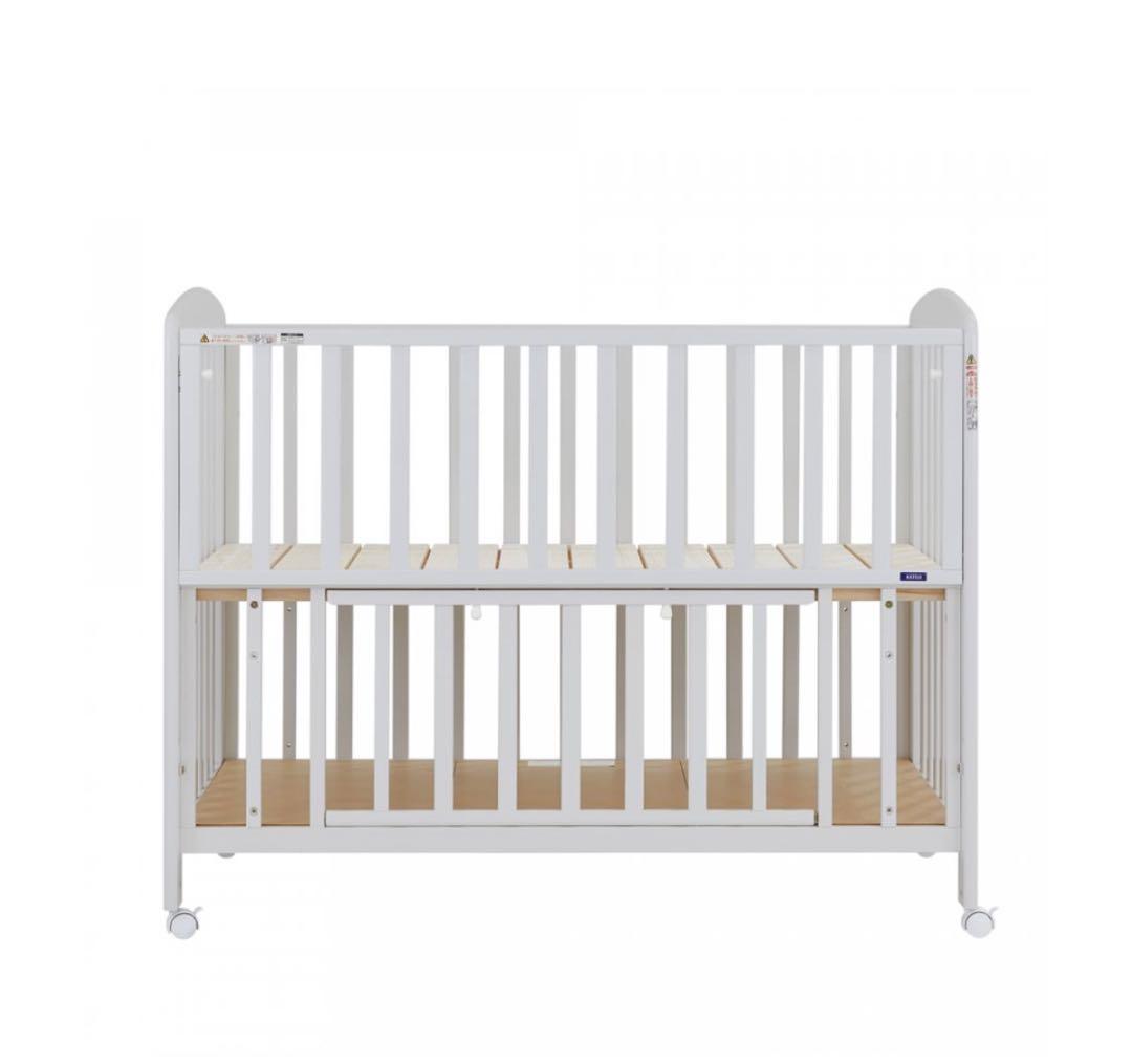 大垣市引取希望　カトージ ベビーベッド ハイタイプ 120*70 グレー