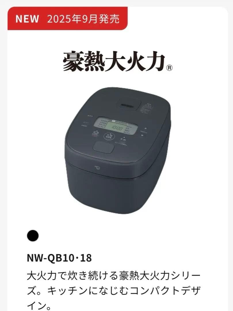 象印 NW-QB10 IH炊飯ジャー 極め炊き 豪熱大火力 5.5合2025年製