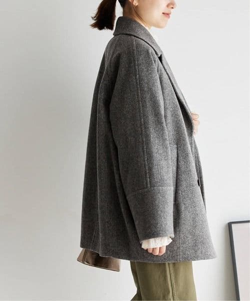 極美品 JOURNALSTANDARDrelume 尾州ウールピーコート グレー