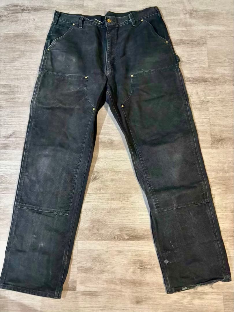 358 Carhartt B01 BLK USA製 ダブルニー ダックパンツ