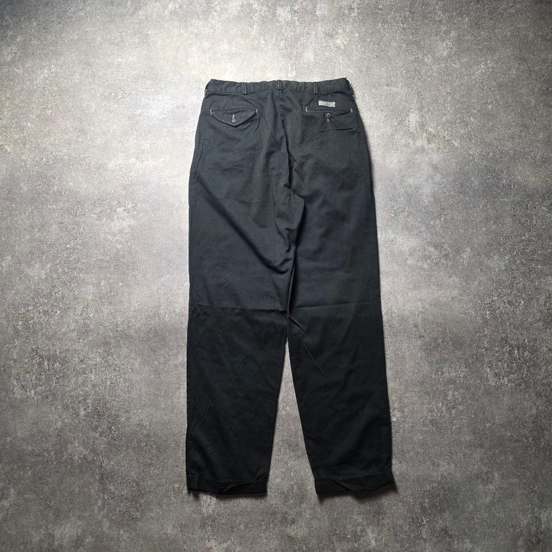 90sPolobyRalphLaurenポロチノ後染めツータックブラック黒34