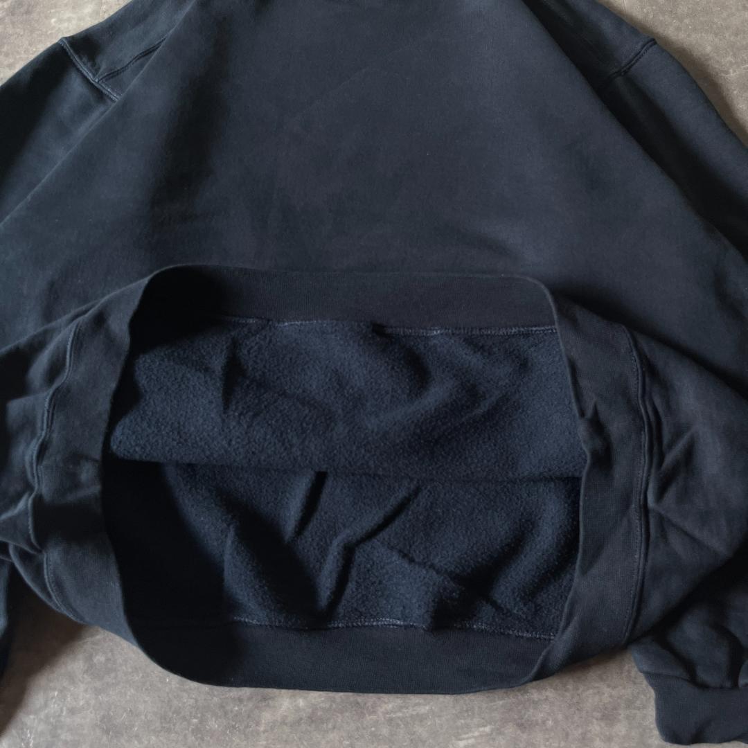 00s Champion 無地スウェット 刺繍ロゴ 黒 XL A442 目なし