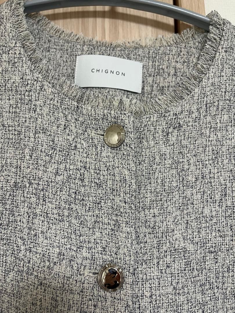 CHIGNON ツィードショートベスト