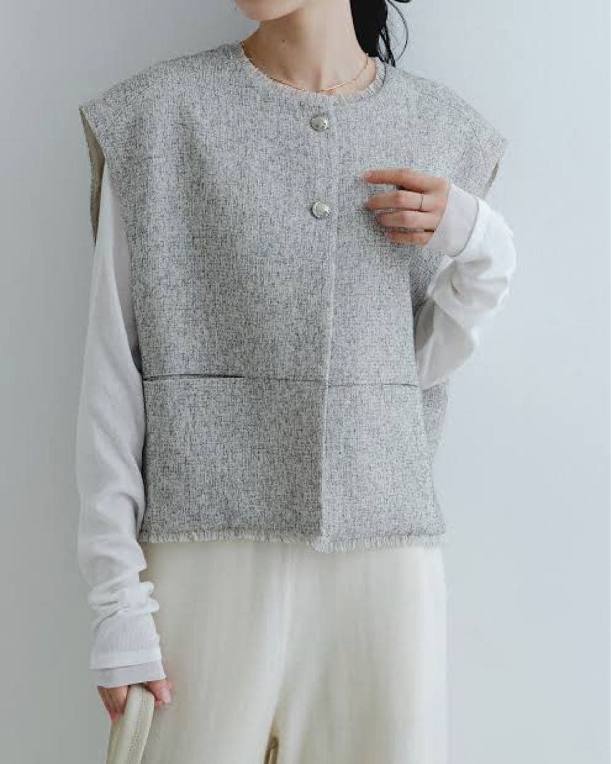 CHIGNON ツィードショートベスト