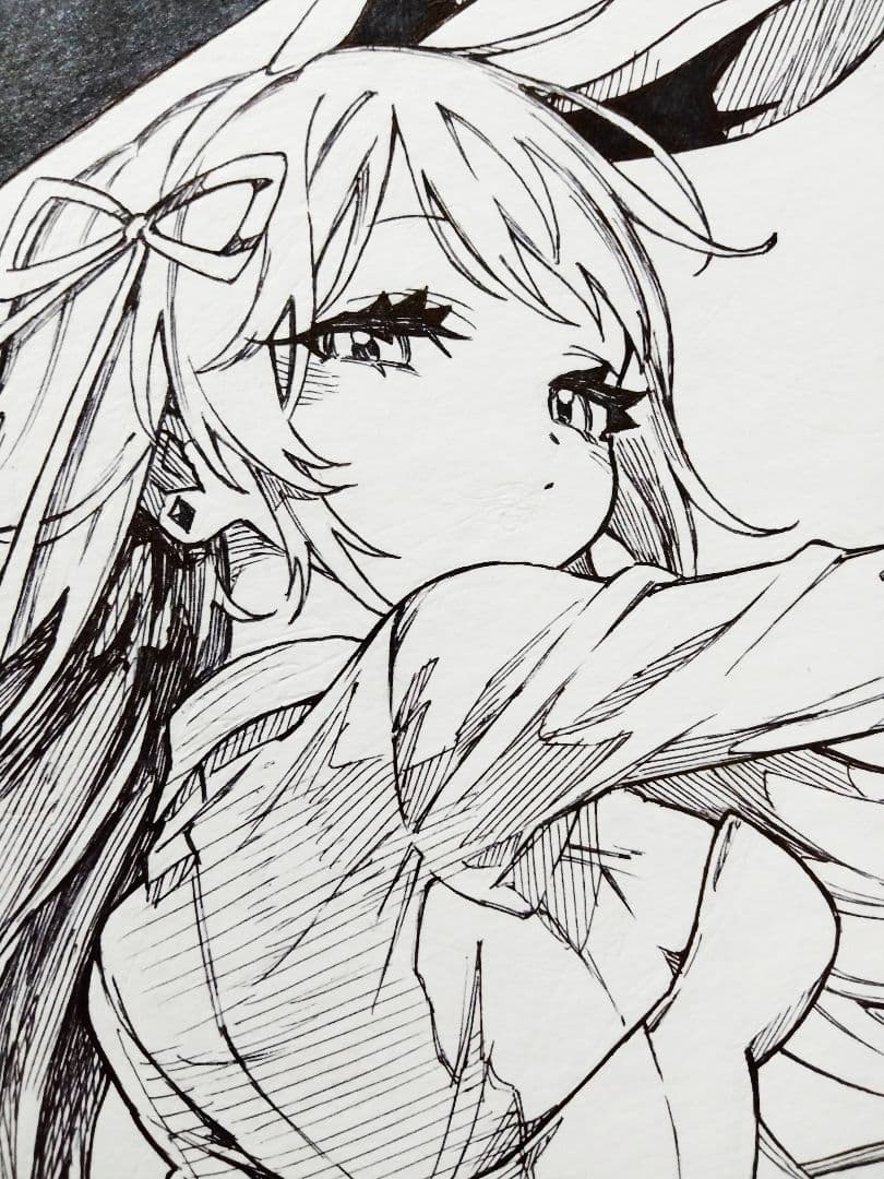 M*F様 48.オリジナル手描きイラスト　モノクロ