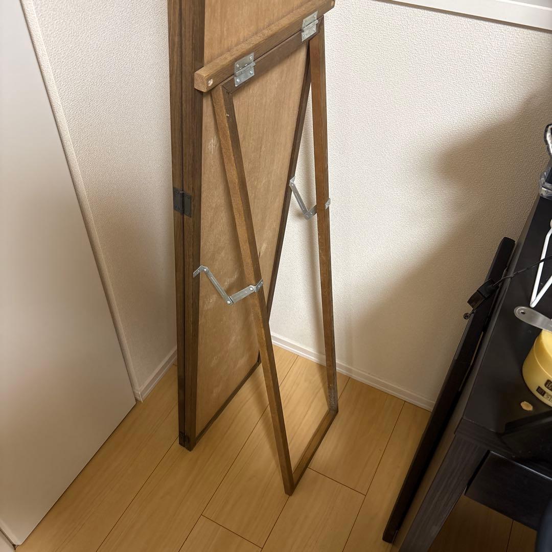 アンティーク調三面スタンドミラー