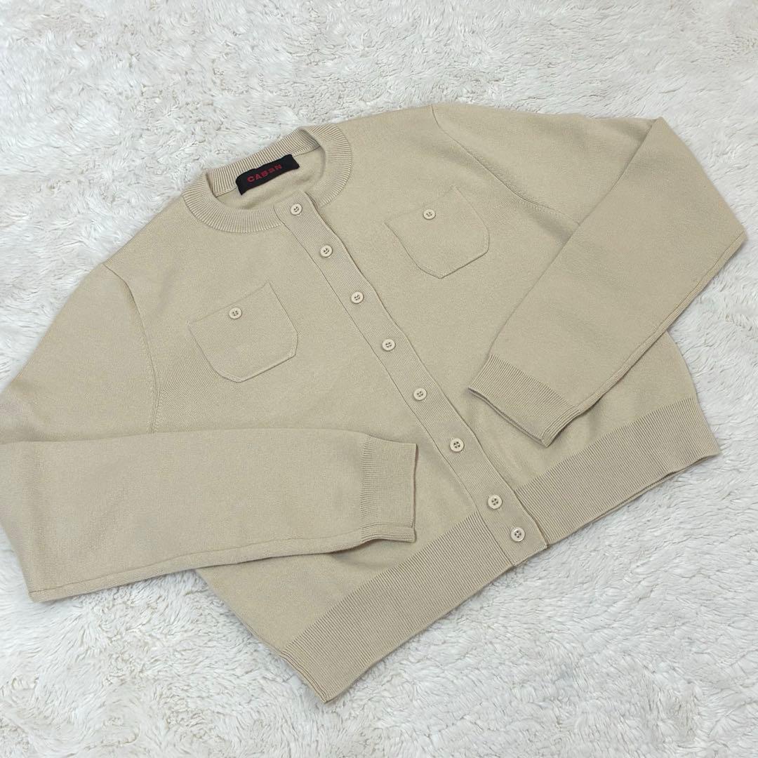 CABaN キャバン　コットンカシミヤクルーネックカーディガン ベージュ　未使用