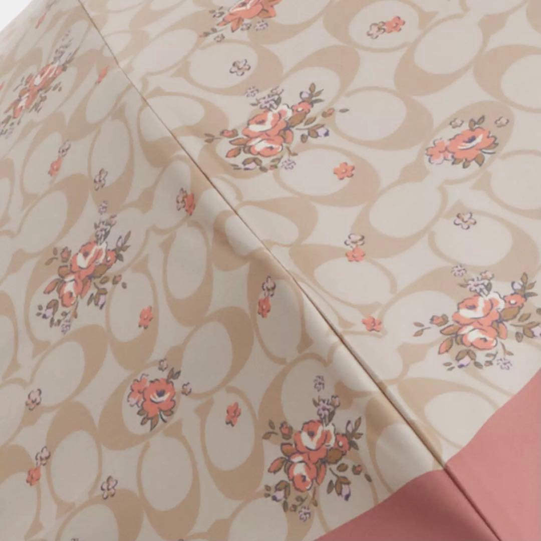 新品☆COACH コーチ　折り畳み傘　 ホワイト　花柄　UVカット