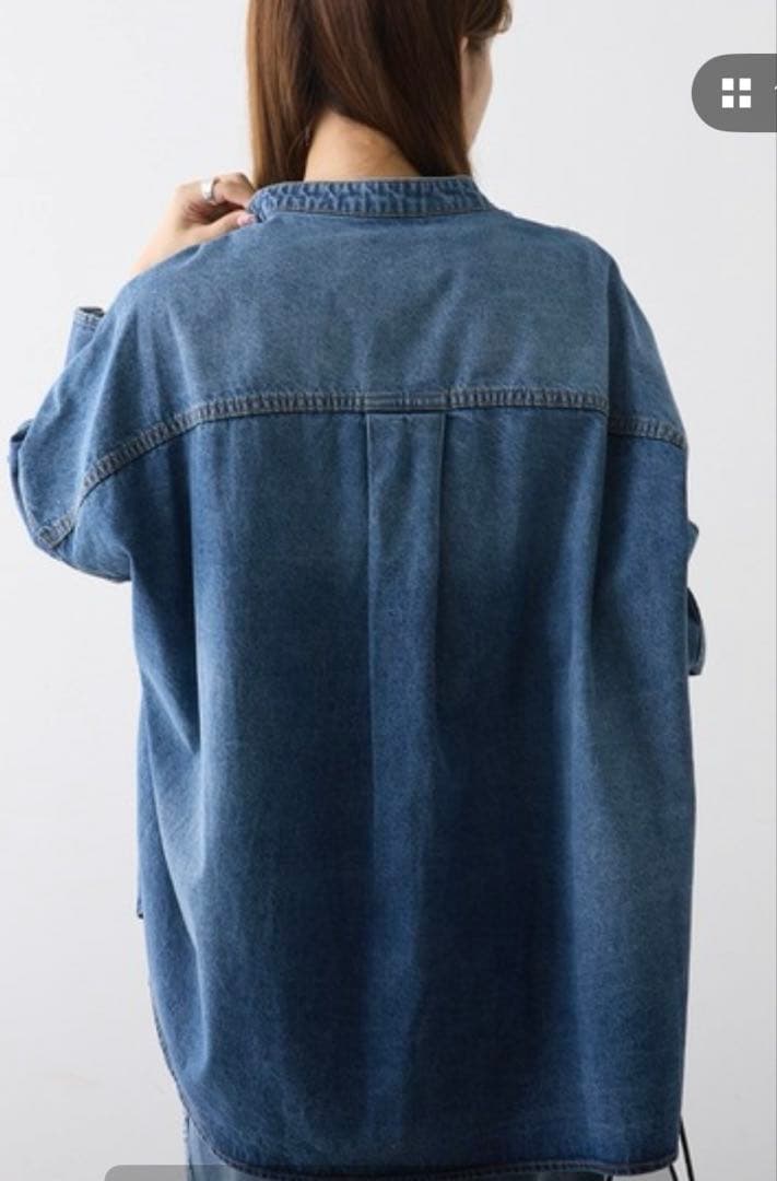 【新品】PUAL CE CINヴィンテージライクデニムバンドカラーシャツピュアル