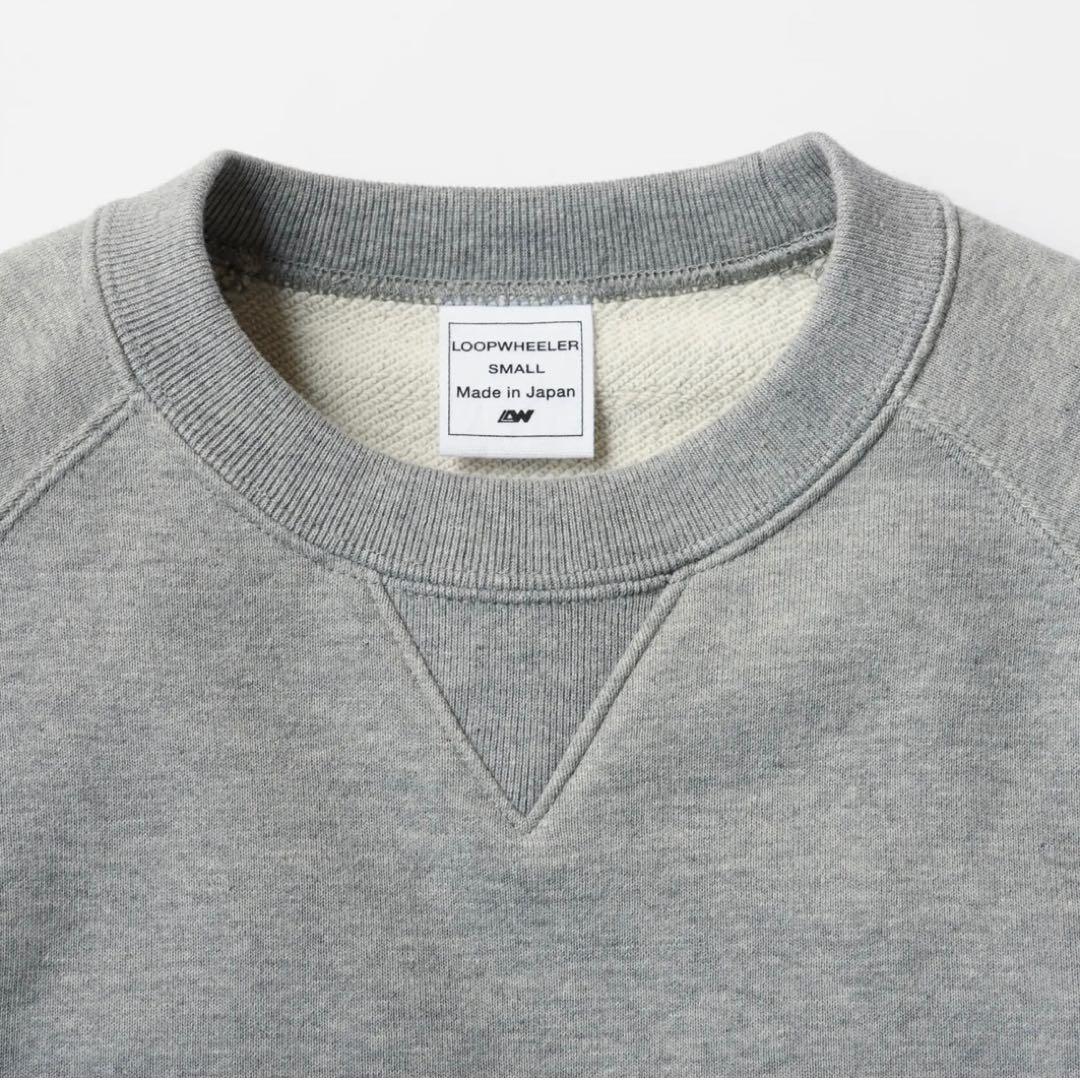 LOOPWHEELER 吊り編みクルースウェット　グレーメランジ