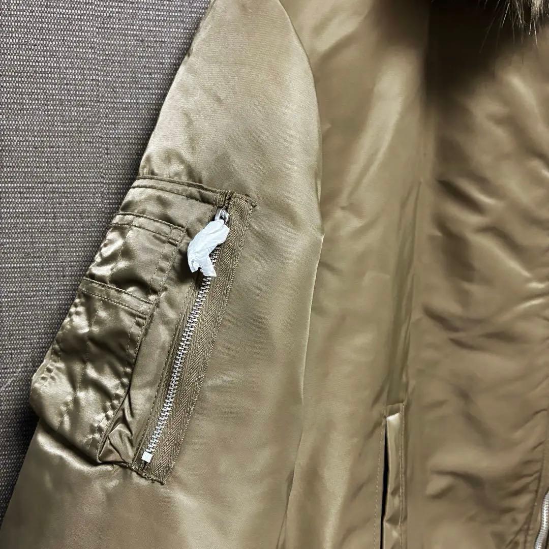 新品 ZARA フェイクファー襟 ジャケット M ブルゾンMA-1 アウター