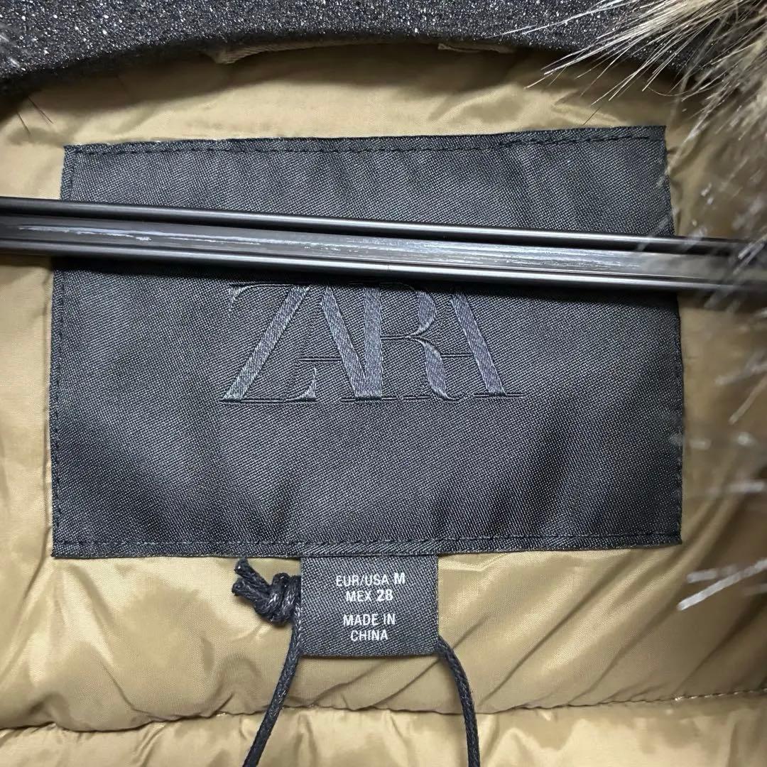新品 ZARA フェイクファー襟 ジャケット M ブルゾンMA-1 アウター