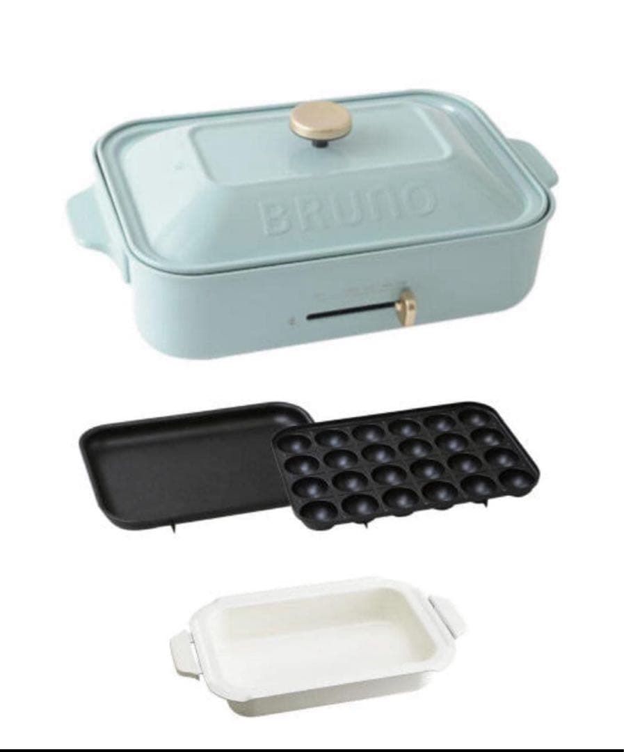 新品未使用　コンパクトホットプレート　ブルーグレーセラミックコート鍋レシピ本付き