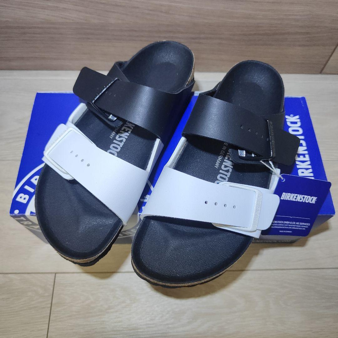 新品未使用37(23.5〜24.0cm)ビルケン アリゾナスプリット黒×白